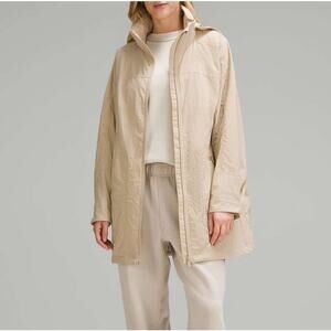 Lululemon Hooded Mid-Length Utility Jacket Trench Beige XS